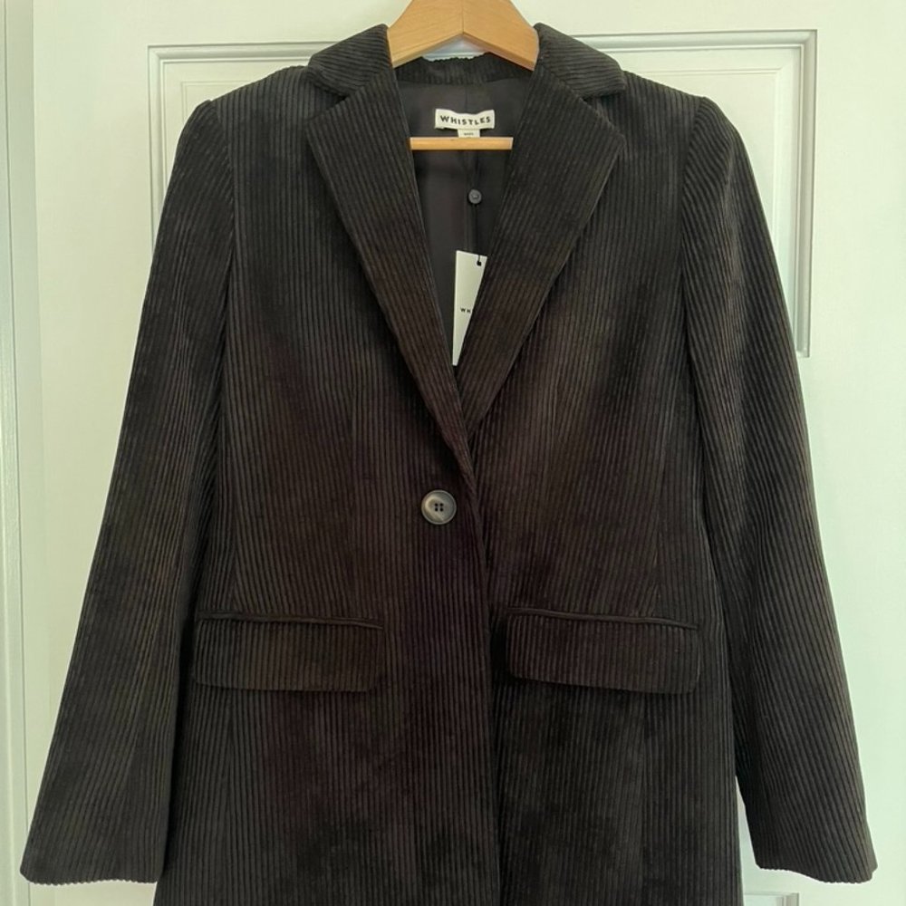 Whistles - Black Cord Single Breasted Blazer - 4 - Picture 1 of 15